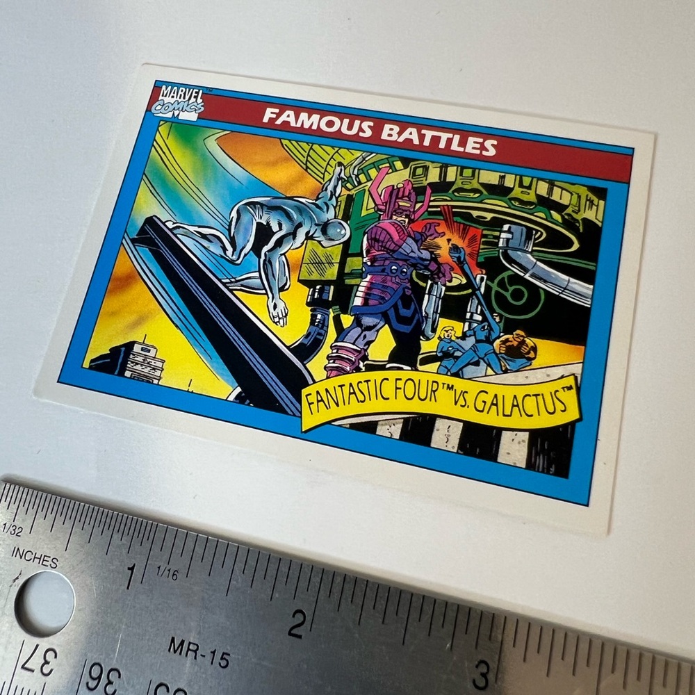 1990 Impel Marvel Universe Card # 89 Fantastic Four Vs. Galactus